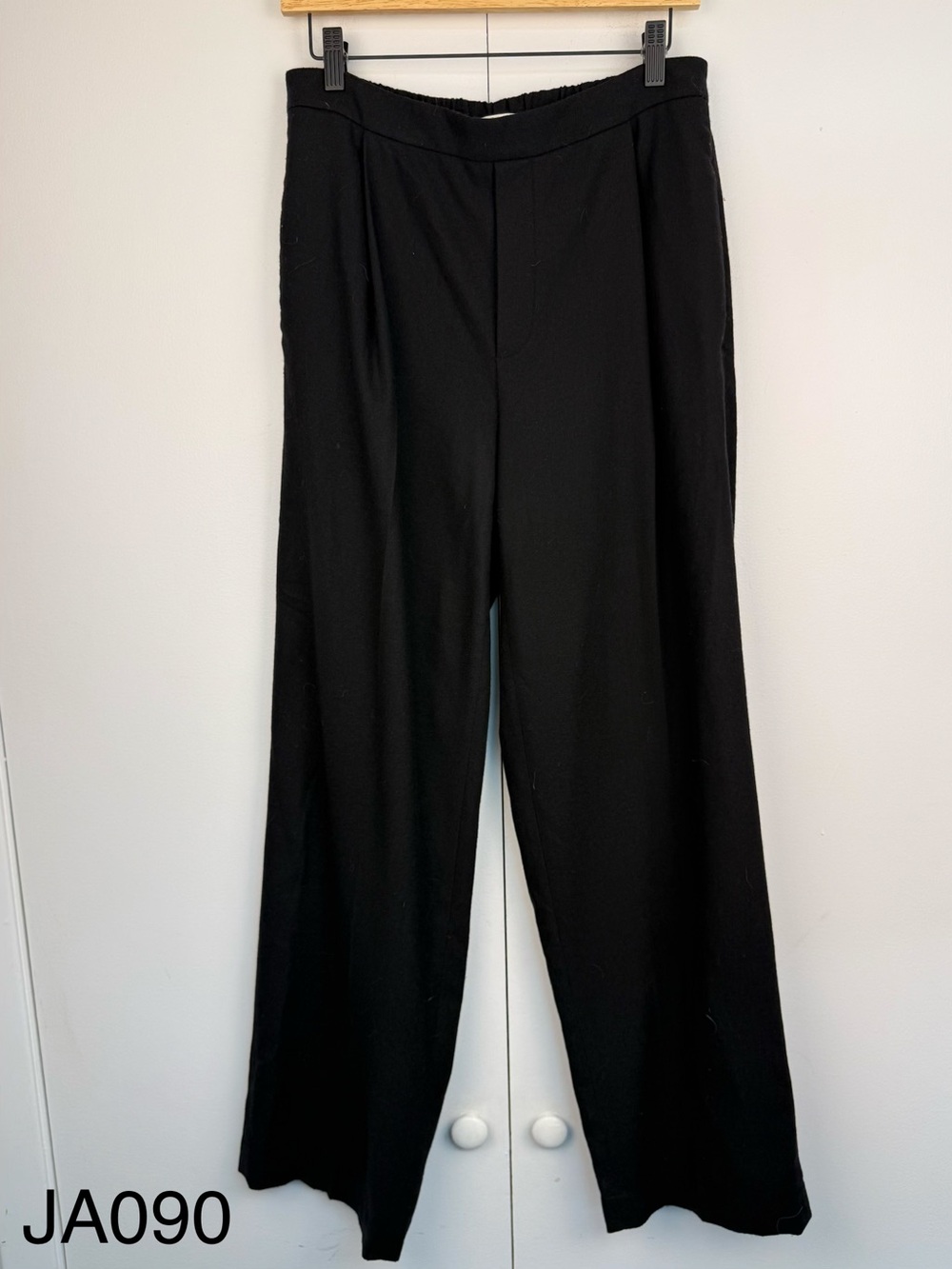 Vince Black Wool Blend Straight Leg Trousers Pants M
